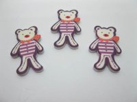 98 Bear Craft Embellishment Scrapbooking 36x22mm - Purple