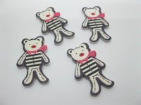 98 Bear Craft Embellishment Scrapbooking 36x22mm - Black
