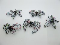 45 Black Hair Clip Barrette Claw with Rhinestone Assorted