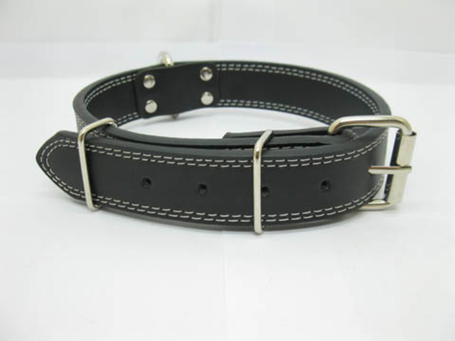 4Pcs Black Leatherette Dog Collar 3cm Wide 4Pcs Black Leatherette Dog Collar 3cm Wide