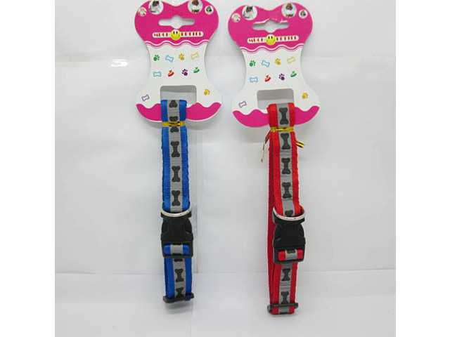 6Pcs Adjustable Reflective Nylon Dog Collars 2cm Mixed Color - Click Image to Close