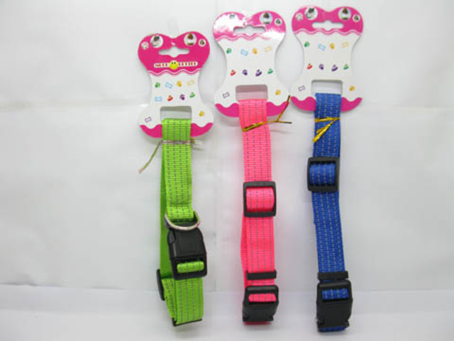 5Pcs Adjustable Reflective Nylon Dog Collars 2.5cm Mixed Color - Click Image to Close