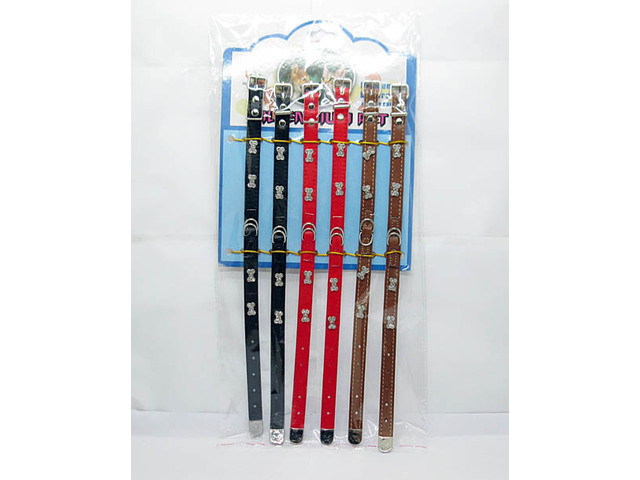 6X Leatherette Adjustable Dog Collars 1.5cm Wide Mixed 6X Leatherette Adjustable Dog Collars 1.5cm Wide Mixed