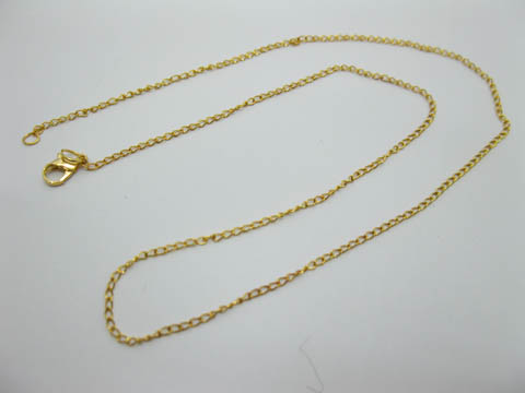 5Sheets X 12Pcs Golden Plated Curb Chains Jewelry Finding 44cm - Click Image to Close