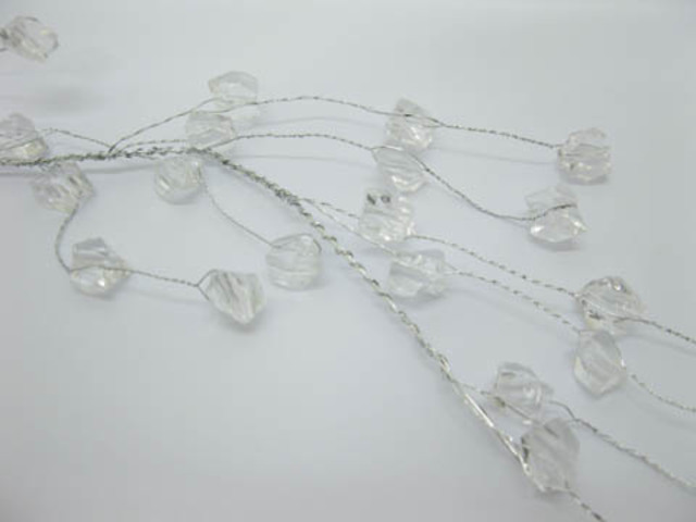 4Pcs Clear Acrylic Beaded Floral Beaded Garland Branch 4Pcs Clear Acrylic Beaded Floral Beaded Garland Branch