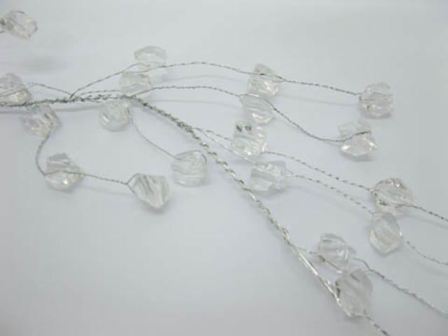 4Pcs Clear Acrylic Beaded Floral Beaded Garland Branch - Click Image to Close