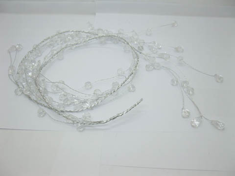4X Clear Acrylic Beaded Floral Beaded Garland Branch - Teardrop - Click Image to Close