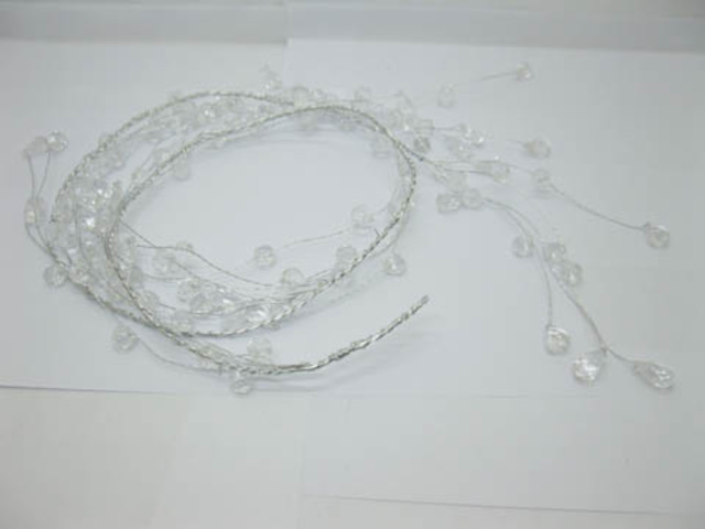 4X Clear Acrylic Beaded Floral Beaded Garland Branch - Teardrop - Click Image to Close