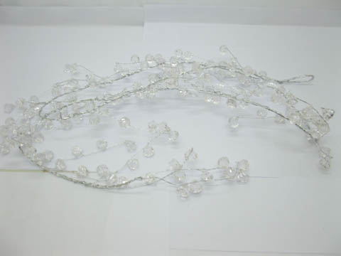 4X Clear Acrylic Beaded Floral Beaded Garland Branch - Diamonds - Click Image to Close