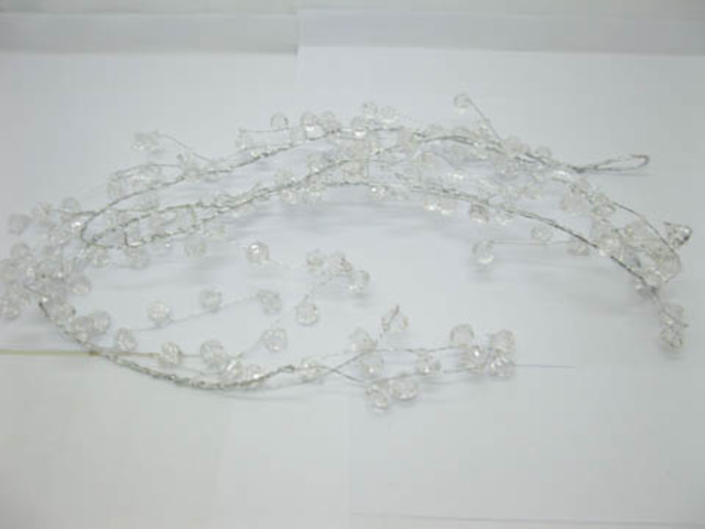 4X Clear Acrylic Beaded Floral Beaded Garland Branch - Diamonds