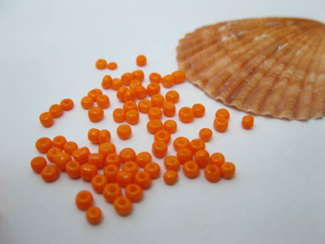 1Bag X 30000Pcs Opaque Glass Seed Beads 2mm Orange - Click Image to Close