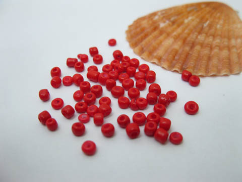 1Bag X 30000Pcs Opaque Glass Seed Beads 2mm Red - Click Image to Close