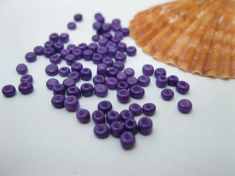 1Bag X 12000Pcs Opaque Glass Seed Beads 3mm Purple - Click Image to Close