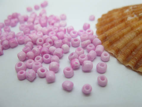 1Bag X 5000Pcs Opaque Glass Seed Beads 3.5-4mm Pink - Click Image to Close