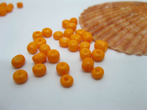 1Bag X 5000Pcs Opaque Glass Seed Beads 3.5-4mm Orange - Click Image to Close