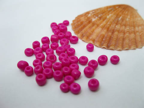 1Bag X 5000Pcs Opaque Glass Seed Beads 3.5-4mm Fuschia - Click Image to Close