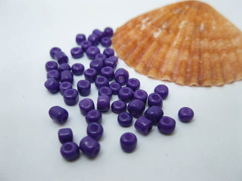 1Bag X 5000Pcs Opaque Glass Seed Beads 3.5-4mm Purple - Click Image to Close