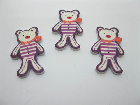 98 Bear Craft Embellishment Scrapbooking 36x22mm - Purple - Click Image to Close