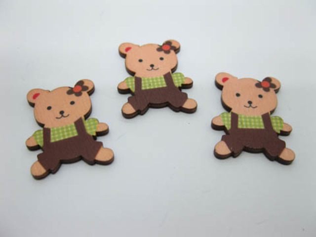 98 Bear Craft Embellishment Scrapbooking - Coffee & Green - Click Image to Close