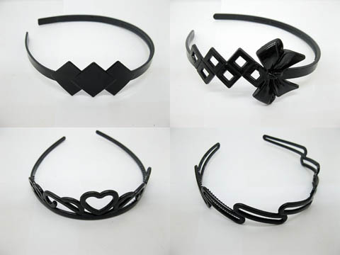 3Pack X 12Pcs New Black Headbands Hair Clips Hairband - Click Image to Close