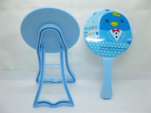 1Set X 2Pcs Blue Handheld & Stand Single Side Makeup Mirror