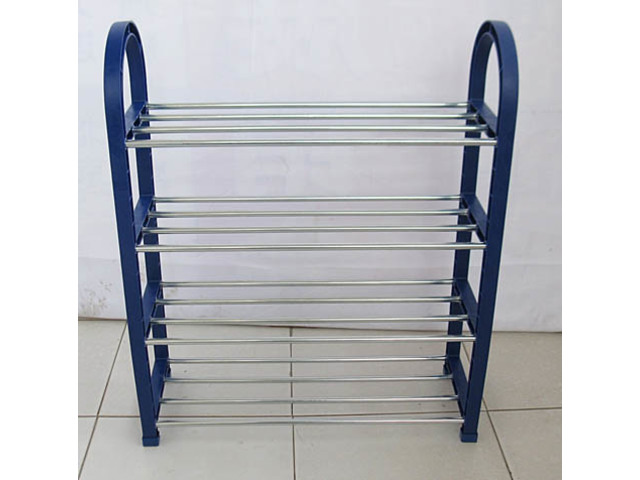 1X New Dark Blue 4-Tier Shoe Holder Display Rack - Click Image to Close