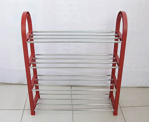1X New Red 4-Tier Shoe Holder Display Rack - Click Image to Close