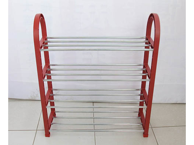 1X New Red 4-Tier Shoe Holder Display Rack - Click Image to Close