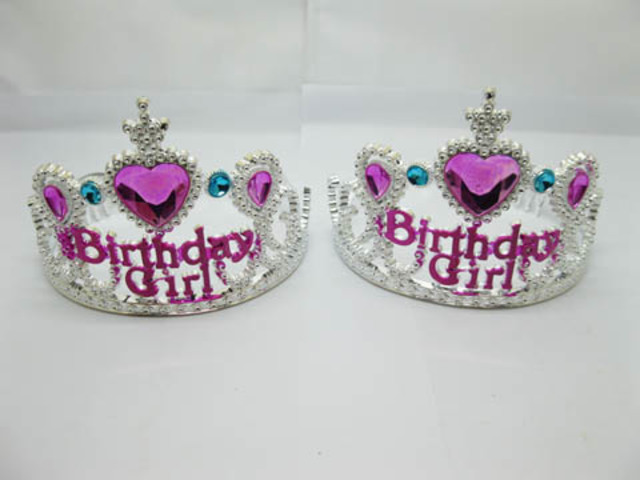 60 New "Birthday Girl" Shiny Dress up Tiaras Head Pieces - Click Image to Close