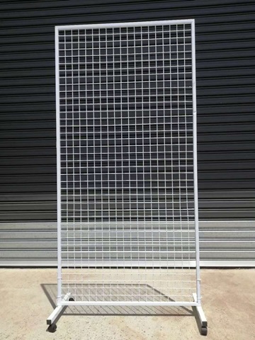 1X New White Wire Mesh Backdrop Stand 200x100cm with Feet - Click Image to Close
