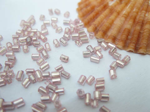 1Pack X 38000Pcs Pink Bugles Glass Tube Beads - Click Image to Close