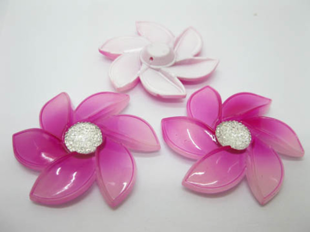 20Pcs Fuschia Flower Hairclip Jewelry Finding Beads 6cm 20Pcs Fuschia Flower Hairclip Jewelry Finding Beads 6cm