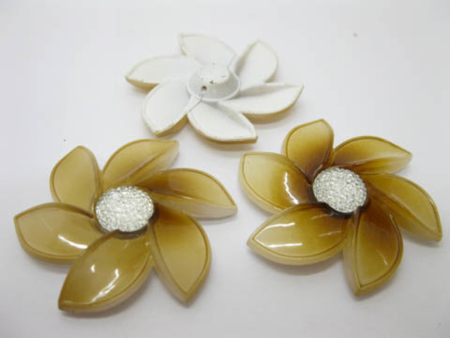 20Pcs Coffee Flower Hairclip Jewelry Finding Beads 6cm 20Pcs Coffee Flower Hairclip Jewelry Finding Beads 6cm