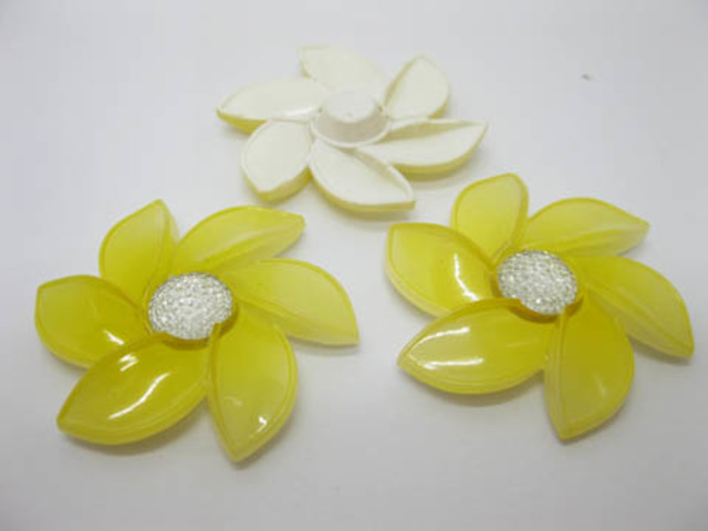 20Pcs Yellow Flower Hairclip Jewelry Finding Beads 6cm 20Pcs Yellow Flower Hairclip Jewelry Finding Beads 6cm