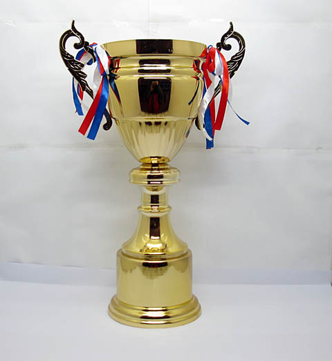1X Metal Golden Plated Trophy Cup Novelty Achievement Award 39cm - Click Image to Close