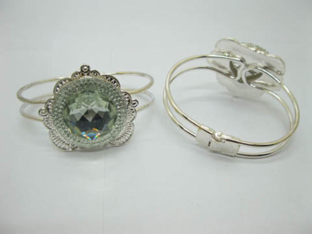 12 New Clear Transparent Bangles with Rhinestone