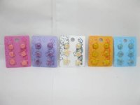 180 Pairs Colorful Arcylic Earring Studs Assorted