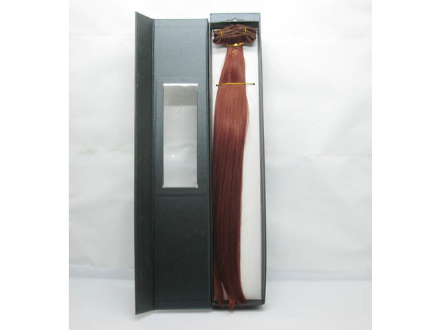 20Pcs New Long Straight Hair Extensions 42cm Long - Wine Red - Click Image to Close