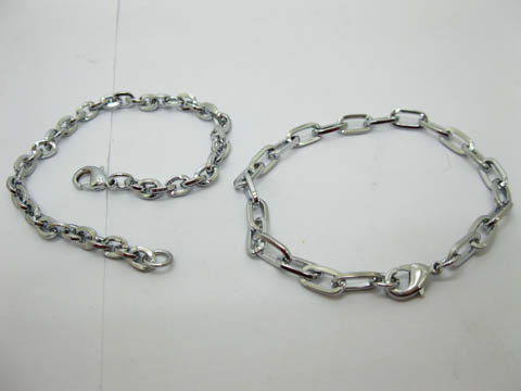 60 Metal Finished Chain Bracelets Jewelry Finding Assorted - Click Image to Close