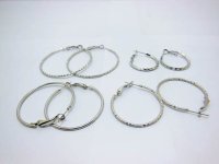 48Pairs New Hoop Lock Earrings Assorted
