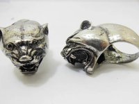 24X Men's Leopard Head Metal Rings with Case