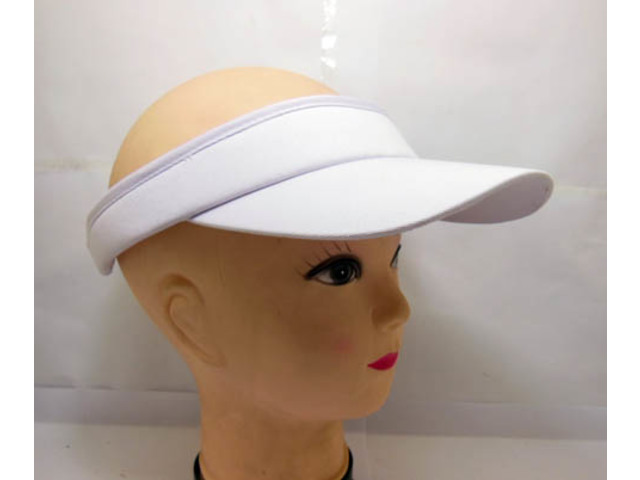 5Pcs Promotional White Cotton Clip On Sports Visor - Click Image to Close