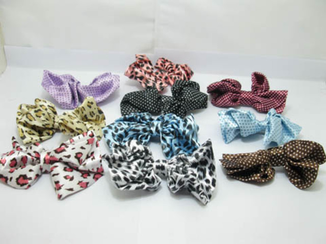 100 Bowknot Bow Tie Decorative Applique Embellishment- Leopard & - Click Image to Close