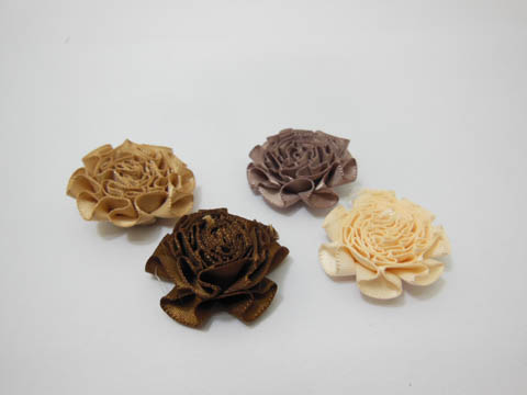 100 Hand Craft Satin Ribbon Carnation Embellishment 4 Color - Click Image to Close