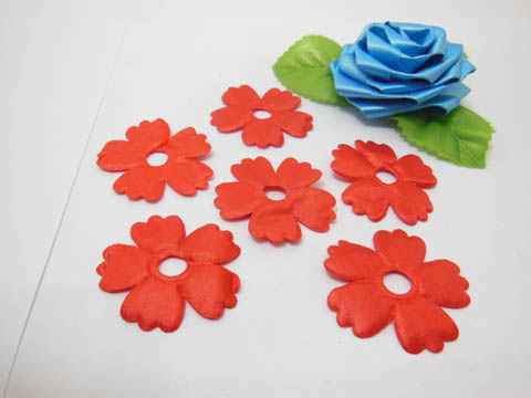 500 Red Ribbon Padded Flower Embellishments Trims - Click Image to Close
