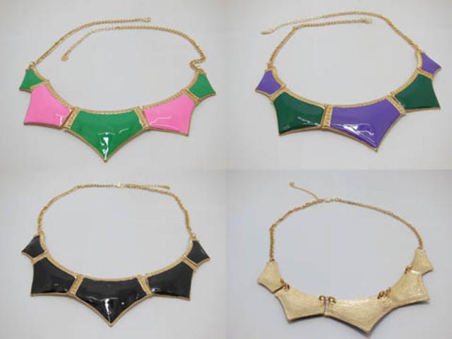 6X Oil Drip Collar Bib Statement Necklace Mixed Color - Click Image to Close