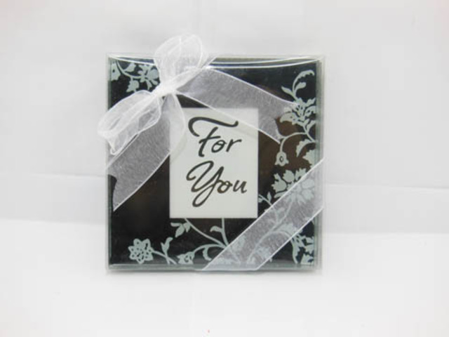 10Set X2Pcs Gorgeous Flower Glass Photo Coaster Wedding
