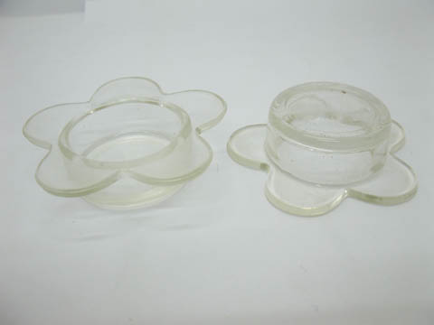 240 Flower Shape Clear Glass Candle Holder Wedding Favor - Click Image to Close
