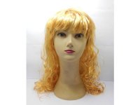 4Pcs Golden Long Curly Wavy Cosplay Party Hair Wig 50cm