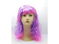 4Pcs Long Curly Wavy Cosplay Party Hair Wig 50cm - Pink & Purple